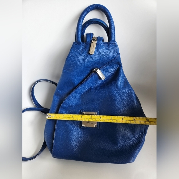 -SOLD-Valentina Italia Blue Leather Sling Backpack/Shoulder Bag/Handbag,  BNWOT - Picture 15 of 16